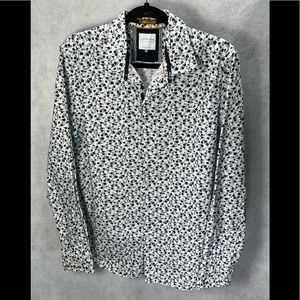 Cactus Man Ricky Singh Mens Shirt Size L Slim Fit Long Sleeve Floral Button Up